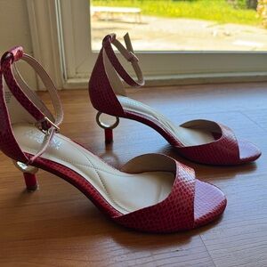 Alfani Ringley Red Ankle-Strap Heeled Sandals